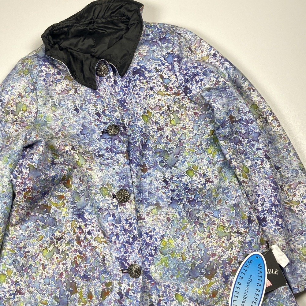 I-Reversibles Reversible Water Repellent Jacket XS Abstract Art Paint Splash NWT